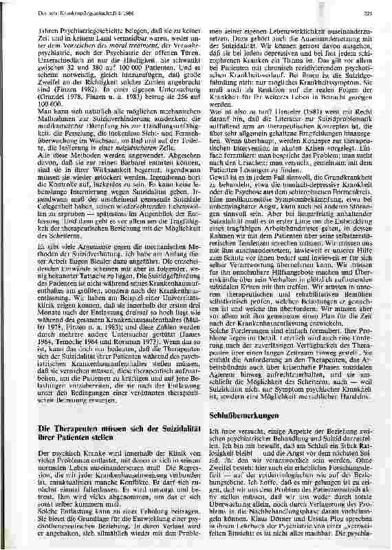 Vorschauseite 4: Psychiatrische Behandlung und Suizid Kann psychiatrische Behandlung den Suizid verhindern?