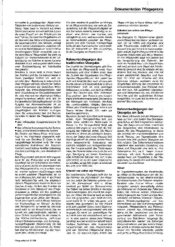 Vorschauseite 2: Kritische Betrachtung der Übergabe am Bett Pflegepraxis