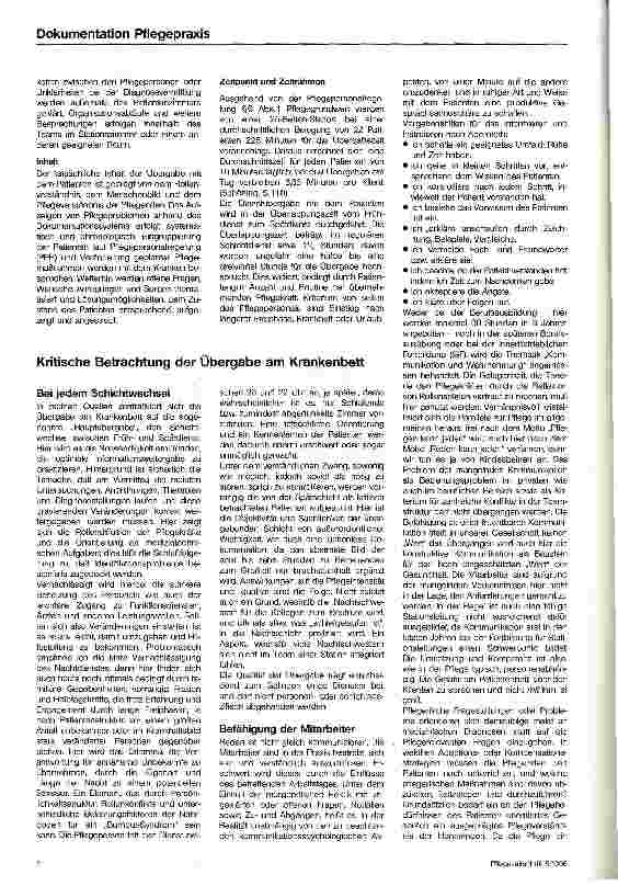 Vorschauseite 3: Kritische Betrachtung der Übergabe am Bett Pflegepraxis