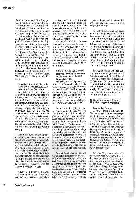 Vorschauseite 3: Praxis der Doppelballon-Enteroskopie (DBE): Indikationen, praktische Durchführung, Vorund Nachbereitung des Enteroskops sowie erste klinische Ergebnisse