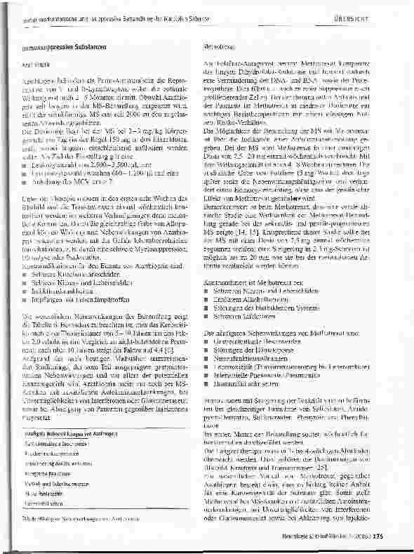 Vorschauseite 5: Immunmodulatorische und -suppressive Behandlung der Multiplen Sklerose