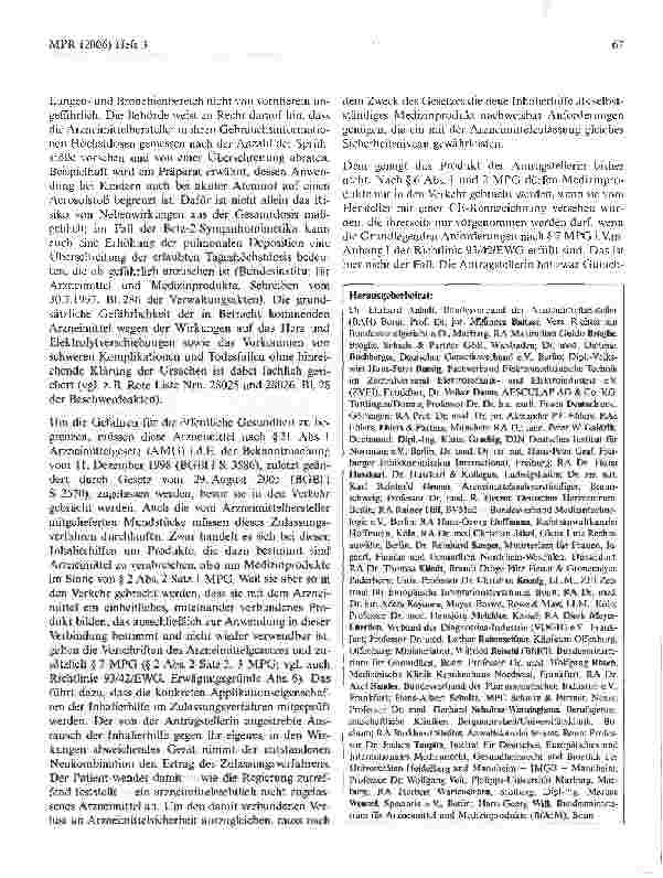 Vorschauseite 3: Medizinprodukt, Applizierhilfe, Dosieraerosol und klinische Prüfung