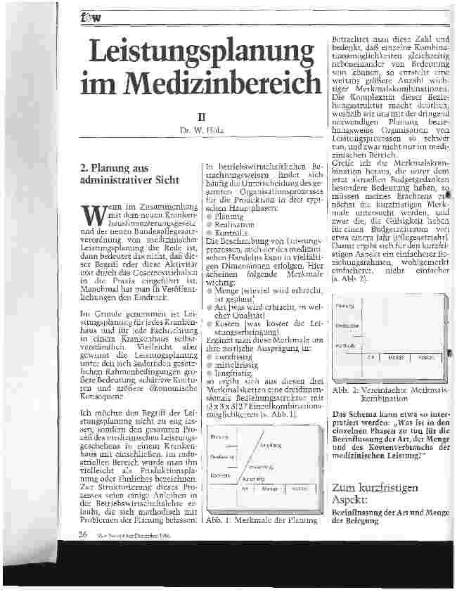 Vorschauseite 1: Leistungsplanung im Medizinbereich