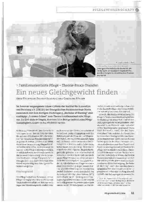 Vorschauseite 1: Familienorientierte Pflege - Theorie-Praxis-Transfer:Ein neues Gleichgewicht finden