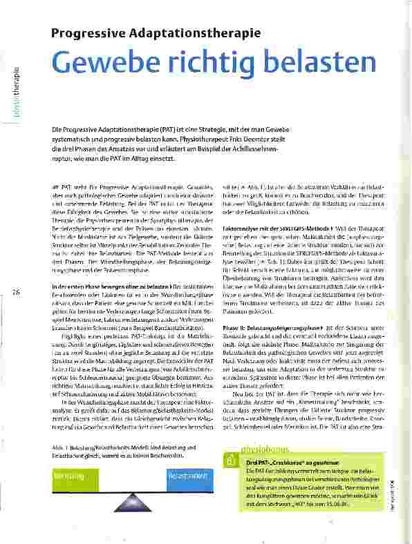Vorschauseite 1: Progressive Adaptationstherapie Gewebe richtig belasten