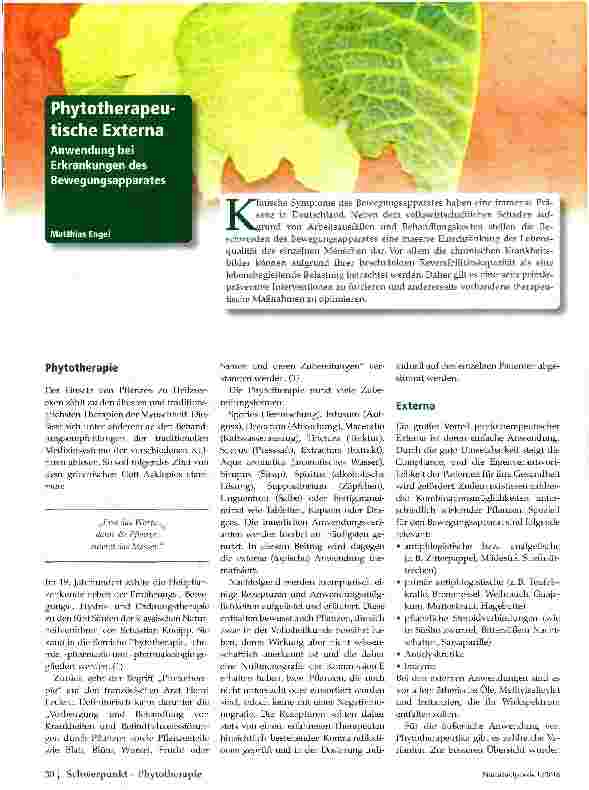 Vorschauseite 1: Phytotherapeutische Externa