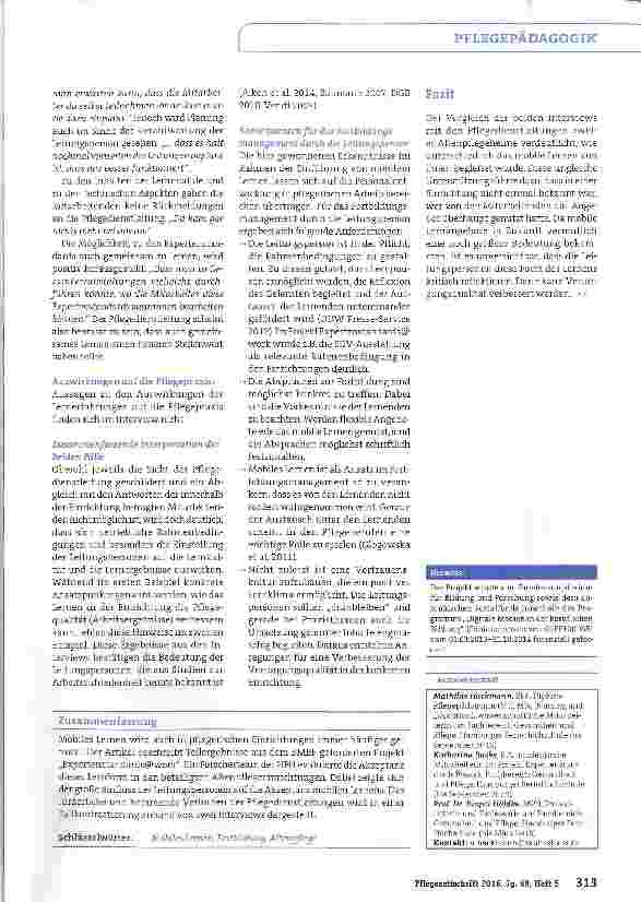 Vorschauseite 3: Das Projekt Expertenstandards@work