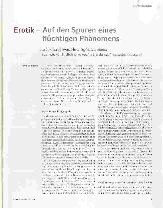 Vorschauseite 1: Erotik Auf den Spuren eines flüchtigen Phänomens