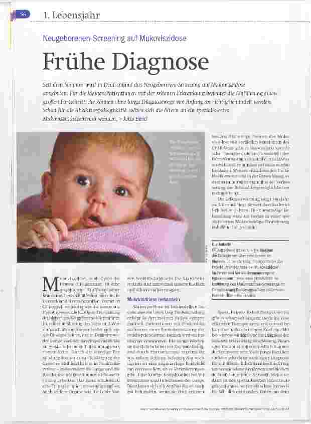 Vorschauseite 1: Neugeborenen-Screening auf Mukoviszidose Frühe Diagnose