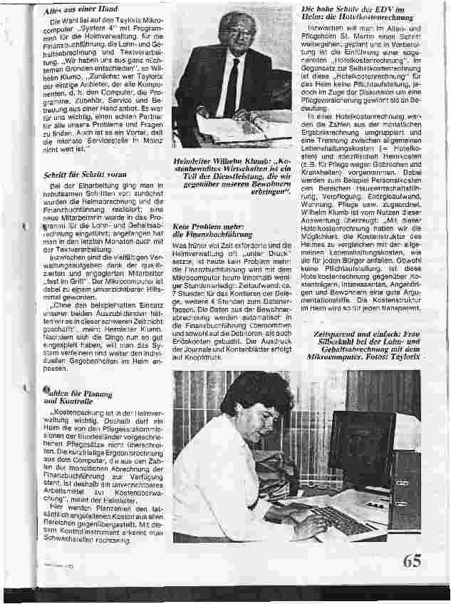 Vorschauseite 2: Ein wohlbestelltes Haus / Datenverarbeitung im Altenu. Pflegeheim Ein Fall aus der Praxis