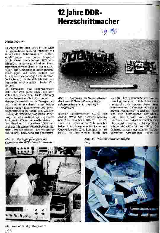 Vorschauseite 1: 12 Jahre DDR- Herzschrittmacher