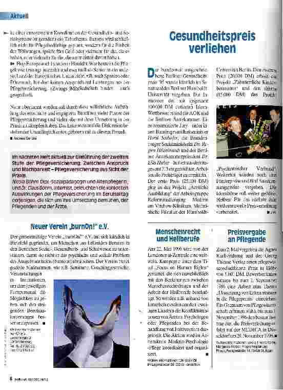 Vorschauseite 3: Der Bumerang kommt zurück Aktuelles zur Pflegeversicherung