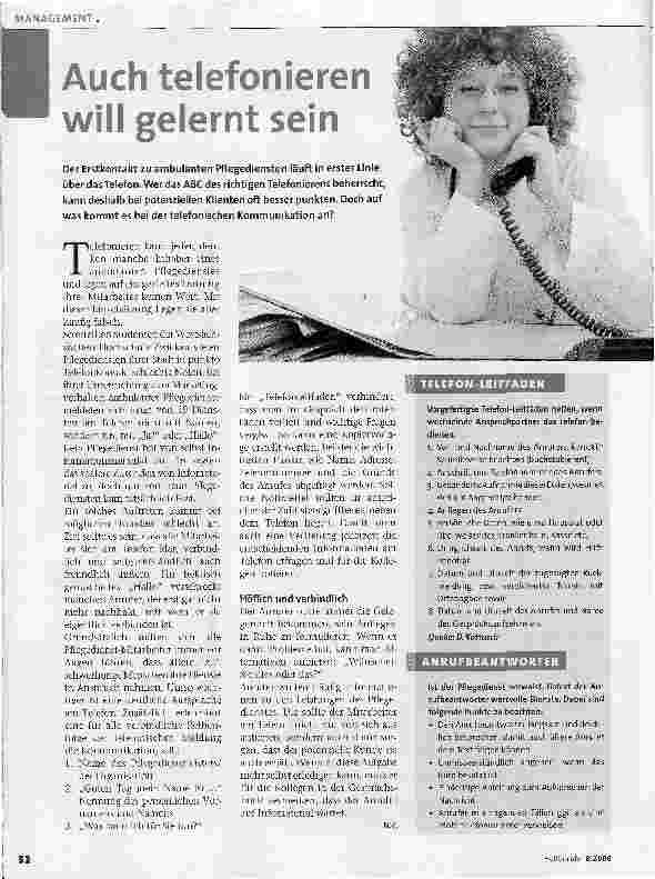 Vorschauseite 1: Auch telefonieren will gelernt sein
