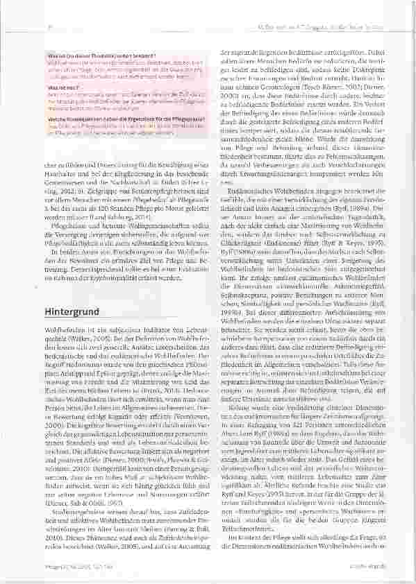 Vorschauseite 2: Die Inhaitsvaiidität der Ryff-Skaia für Bewohnerinnen von PfLegeheimen und betreuten Wohneinrichtungen