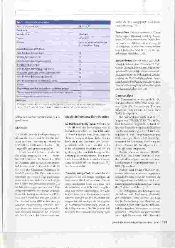 Vorschauseite 2: Der De Morton Mobility Index zur Evaluation der geriatrischen Frührehabilitation