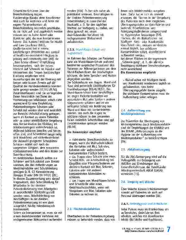Vorschauseite 4: Infektionsprävention im Rahmen der Pflege und Behandlung von Patienten mit übertragbaren Krankheiten