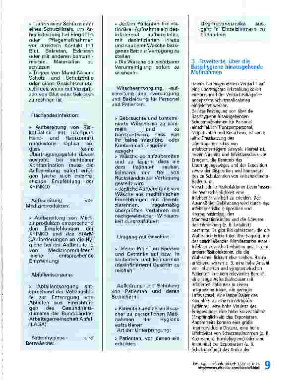 Vorschauseite 6: Infektionsprävention im Rahmen der Pflege und Behandlung von Patienten mit übertragbaren Krankheiten