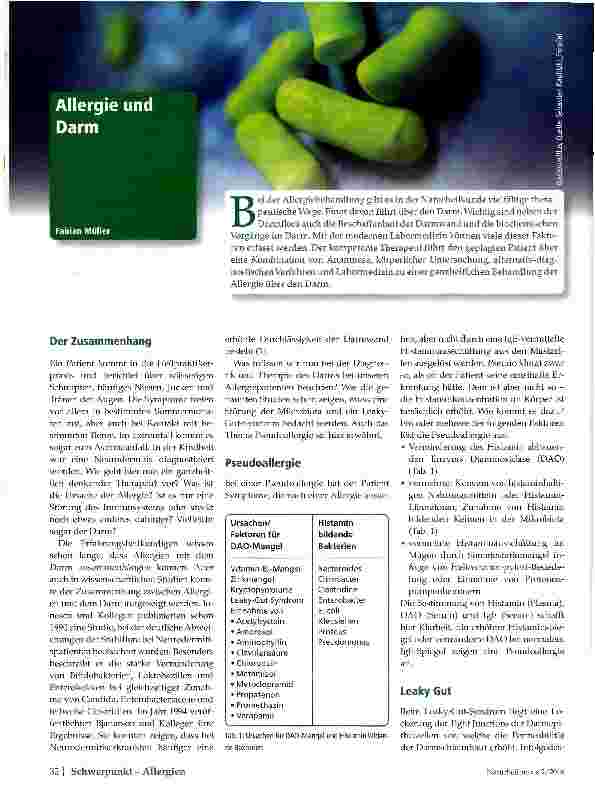 Vorschauseite 1: Allergie und Darm
