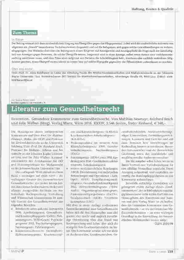 Vorschauseite 4: Strafrechtliche Aspekte von Gewalt gegen Beschäftigte in der Pflege