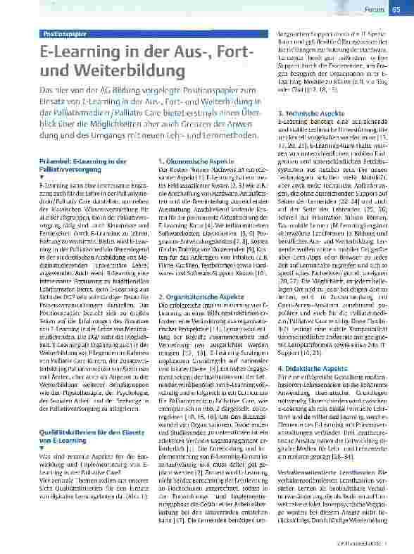 Vorschauseite 1: E-Learning in der Aus-, Fort-und Weiterbildung
