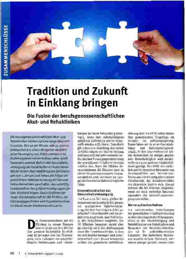 Vorschauseite 1: Tradition und Zukunft in Einklang bringen
