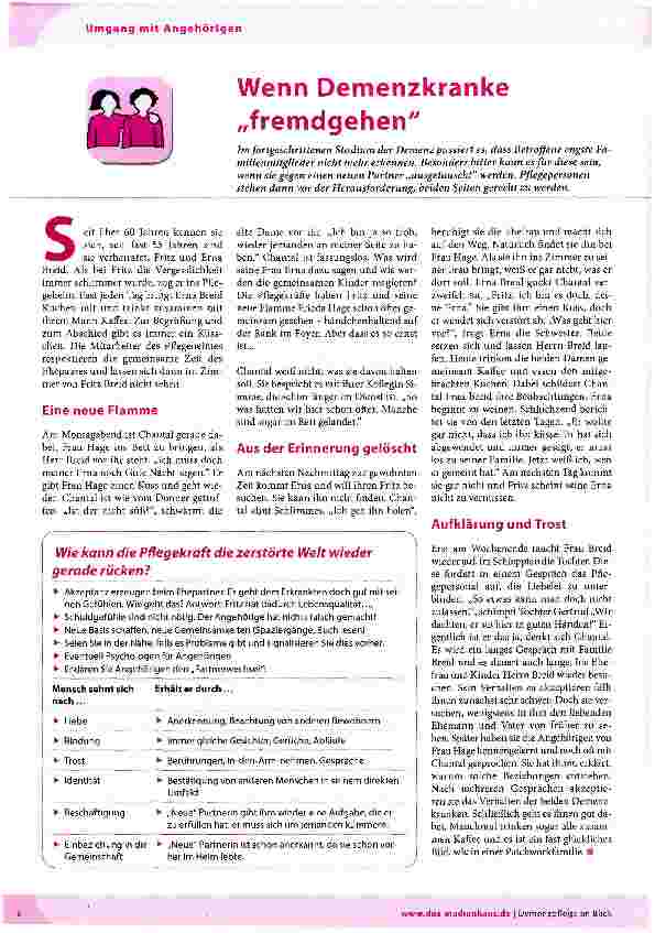 Vorschauseite 1: Wenn Demenzkranke „fremdgehen