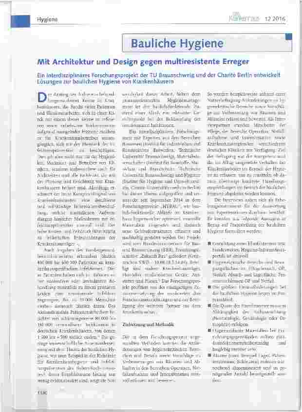 Vorschauseite 1: Architektur und Design gegen multiresistente Erreger