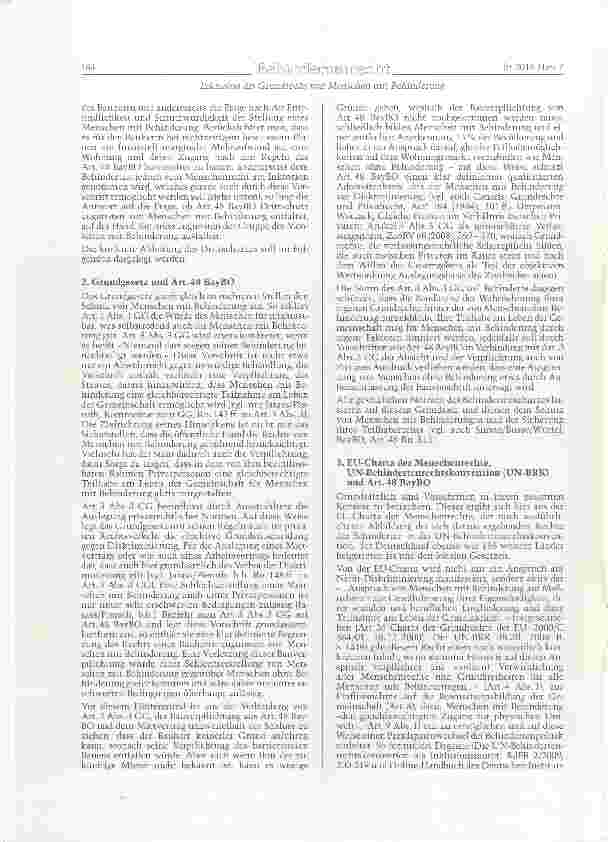 Vorschauseite 2: Inklusion als Grundrecht von Menschen mit Behinderung am Beispiel des Drittschutzes von Art. 48 Bayerische Bauordnung