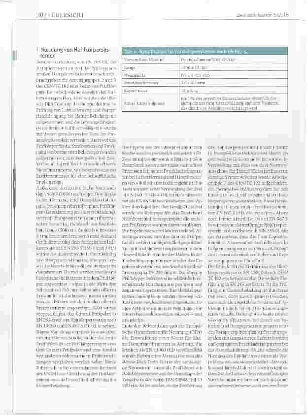 Vorschauseite 3: Leistungsfähigkeit von Hohlkörpersystemen zur Messung der Luftentfernung und Dampfdurch-dringung bei der Sterilisation poröser Güter Teil 1: Entwicklung von Hohlkörpersystemen im…