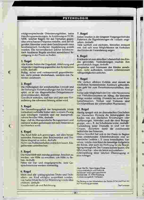 Vorschauseite 6: Hysterie im Kindesund Jugendalter -Gibt es therapeutische Regeln für die stationäre Behandlung