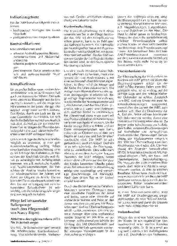 Vorschauseite 2: Pflege eines herzkranken Kindes mit intraaortaler Ballonpumpe