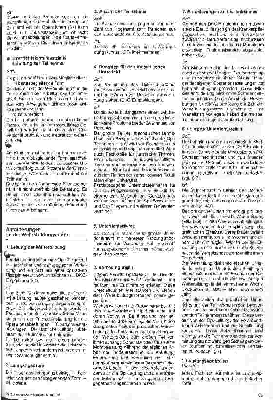 Vorschauseite 2: Weiterbildung für den Operationsdienst