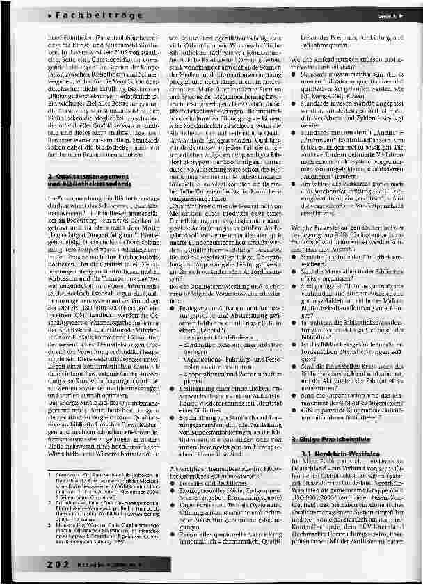 Vorschauseite 2: Qualitätsmanagement, Standards und Bewertungskriterienin deutschen Bibliotheken
