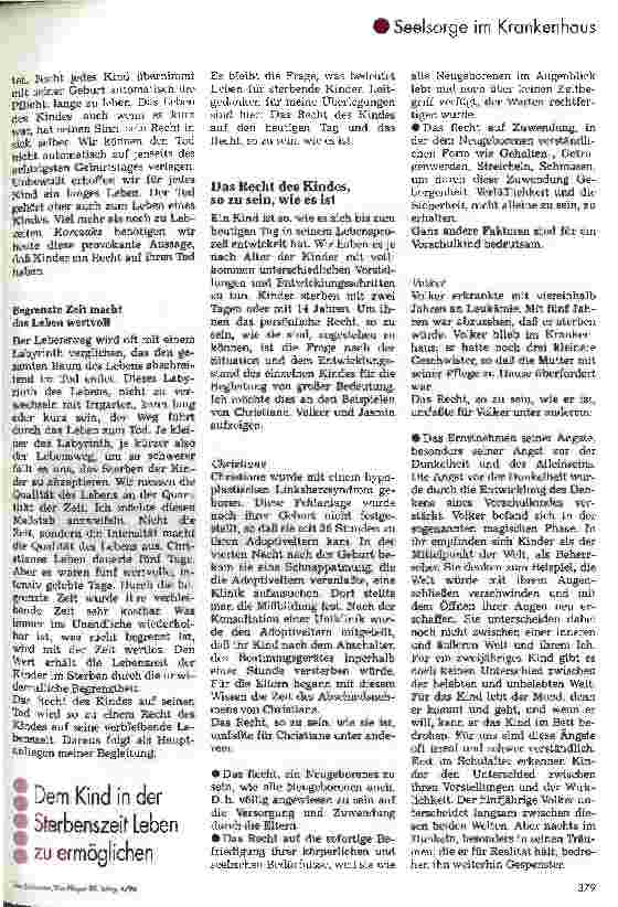 Vorschauseite 2: Wenn Kinder sterben - Begleitung wohin?