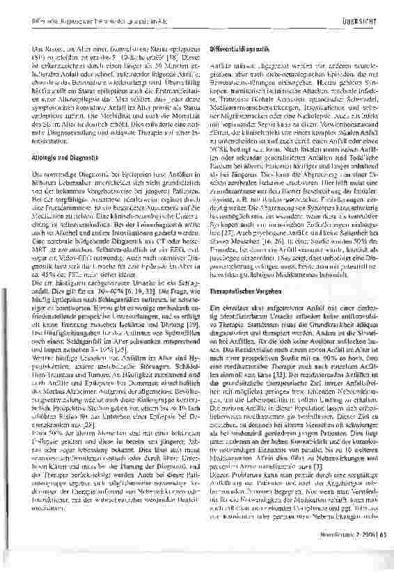 Vorschauseite 3: Differentialdiagnose und Therapie der Epilepsie im Alter