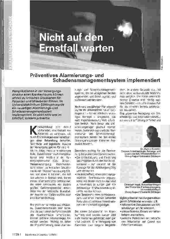Vorschauseite 1: Nicht auf den Ernstfall warten