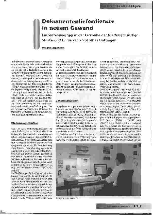 Vorschauseite 1: Dokumentenlieferdienste in neuem Gewand