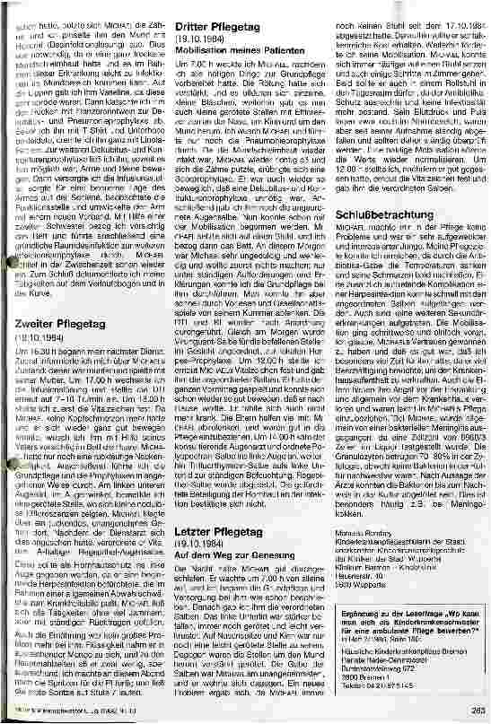 Vorschauseite 2: Pflegebericht Verdacht auf bakterielle Meningitis
