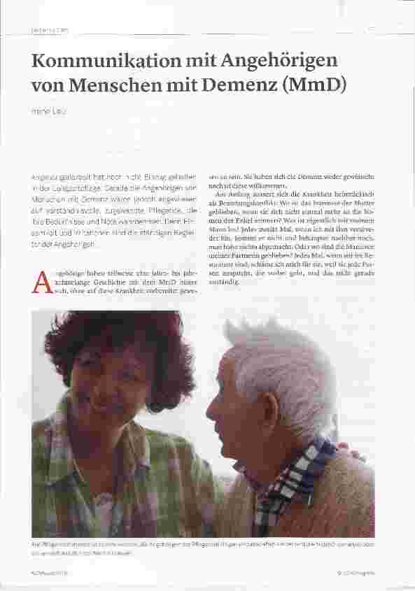 Vorschauseite 1: Kommunikation mit Angehörigen von Menschen mit Demenz (MmD)