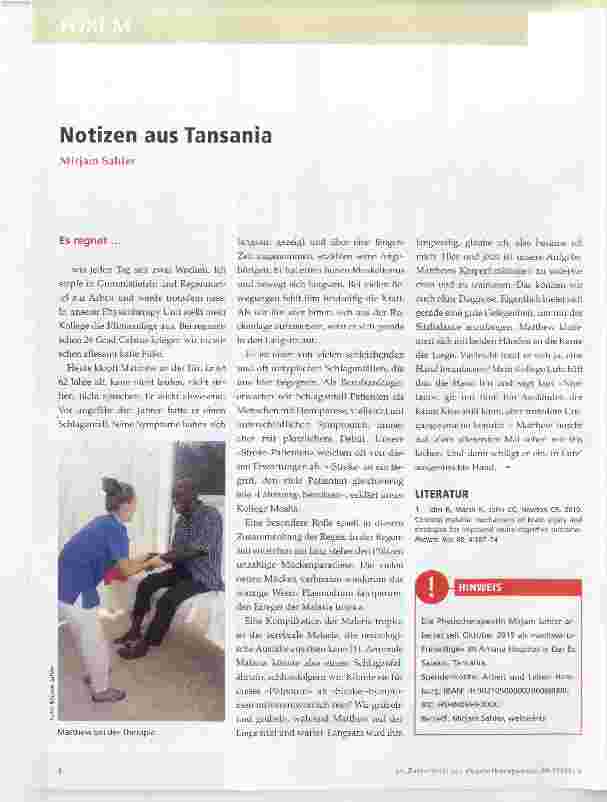 Vorschauseite 1: Notizen aus Tansania