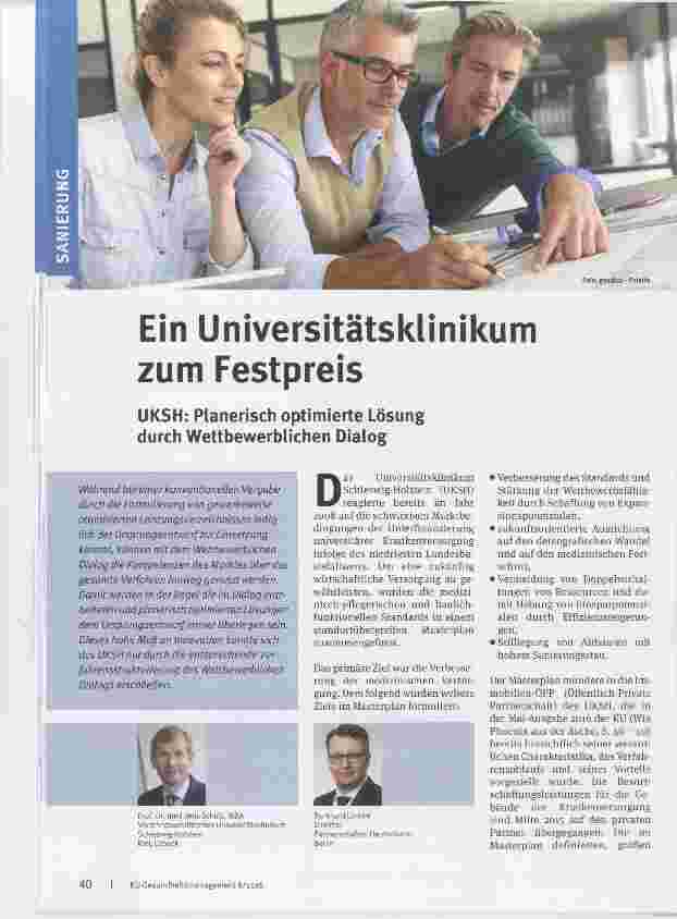 Vorschauseite 1: Ein Universitätsklinikum zum Festpreis