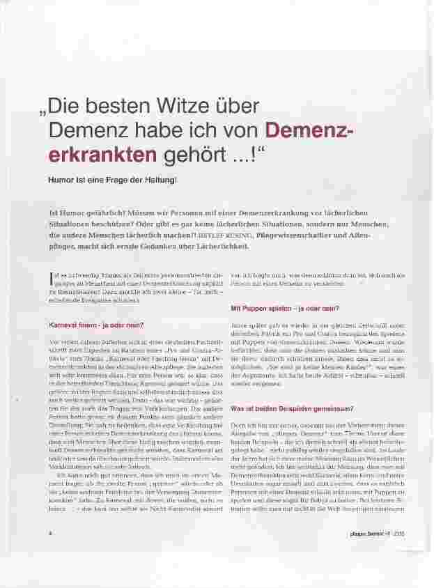 Vorschauseite 1: Die besten Witze über Demenz habe ich von Demenzerkrankten gehört...!