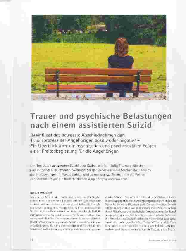 Vorschauseite 1: Trauer und psychische Belastungen nach einem assistierten Suizid