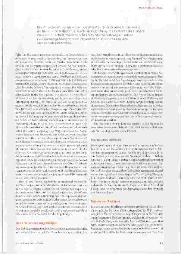 Vorschauseite 2: Trauer und psychische Belastungen nach einem assistierten Suizid