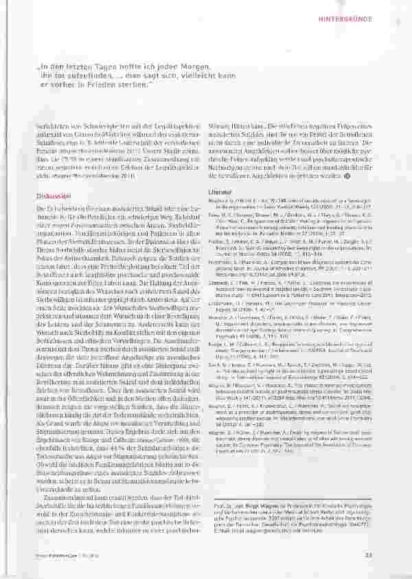 Vorschauseite 4: Trauer und psychische Belastungen nach einem assistierten Suizid