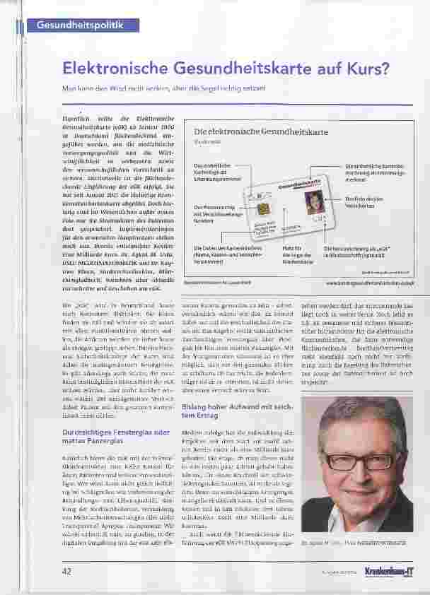 Vorschauseite 1: Elektronische Gesundheitskarte auf Kurs? Man kann den Wind nicht ändern, aber die Segel richtig setzen!