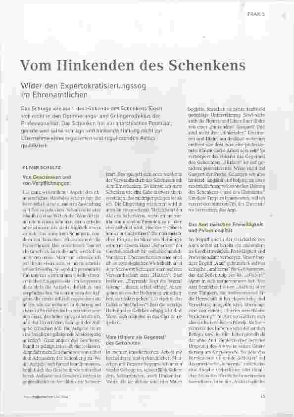Vorschauseite 1: Vom Hinkenden des Schenkens
