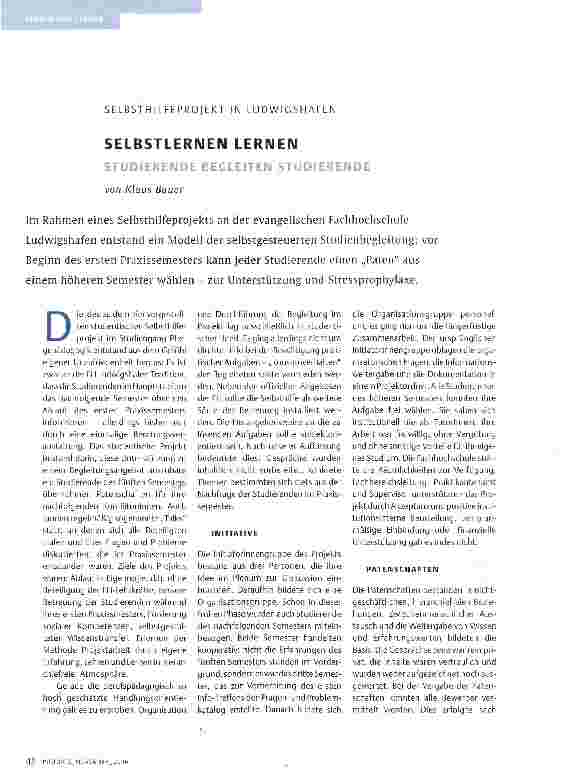 Vorschauseite 1: SELBSTLERNEN LERNEN