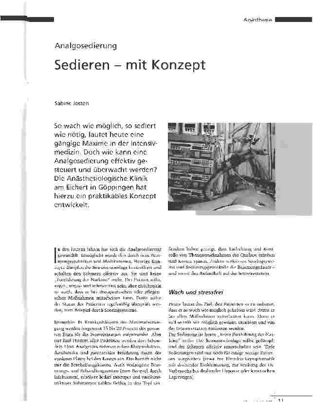 Vorschauseite 1: Sedieren - mit Konzept