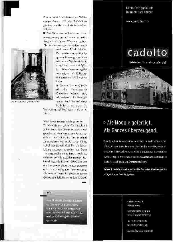 Vorschauseite 2: August 2005, Sarnen: Patienten evakuieren